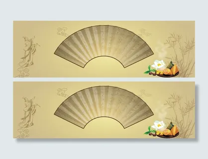 端午节中国风黄色渐变食品海报banner高清