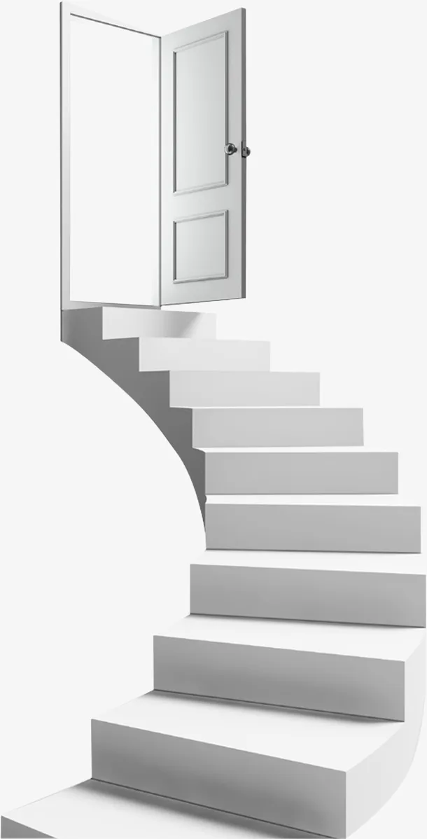 灰色的楼梯建筑物免抠