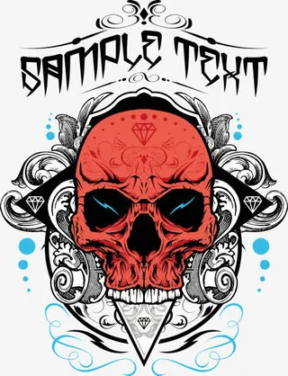 骷髅头 标贴 图案 图样 纹身免抠