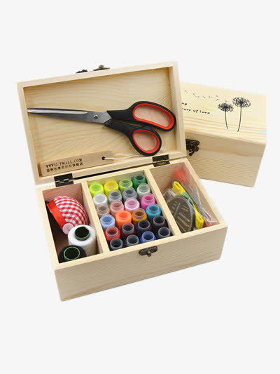 木质针线盒套盒免抠