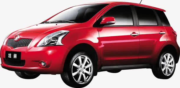 春季红色现代汽车免抠