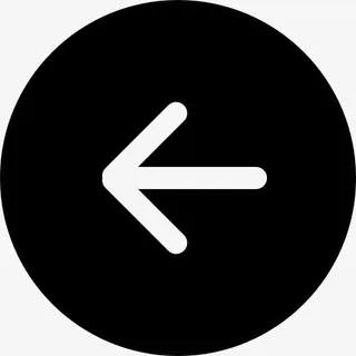 圆形按钮黑色符号中的左箭头图标免抠