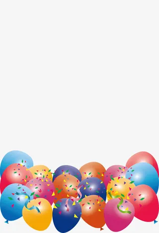 儿童节密集多彩气球免抠