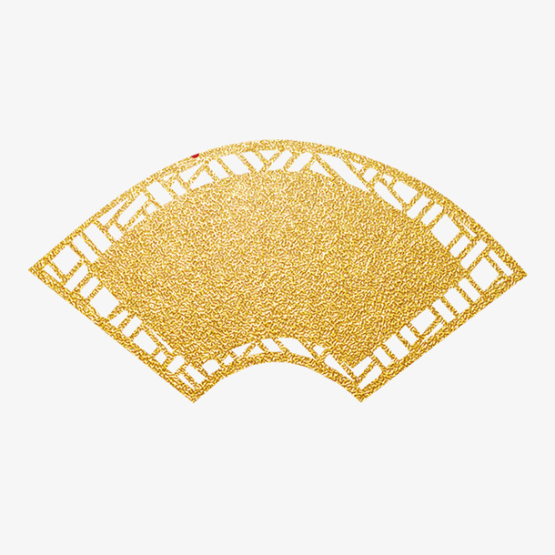 金色圆弧扇子节日图标免抠