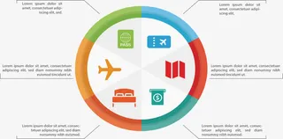 分类旅行环形图免抠