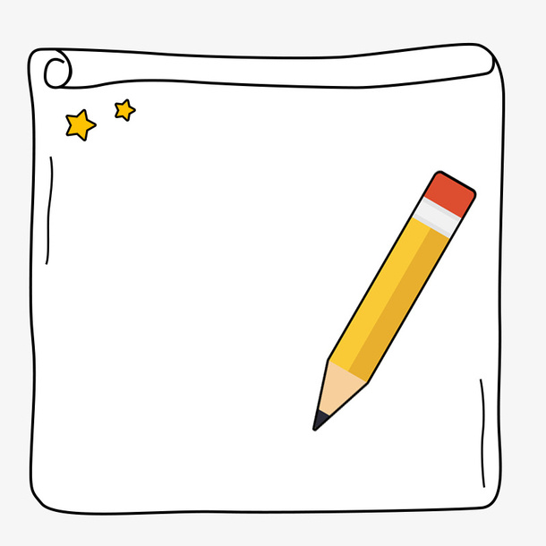 卡通描边纸张免抠