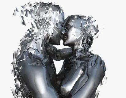 虚拟情侣亲吻创意免抠