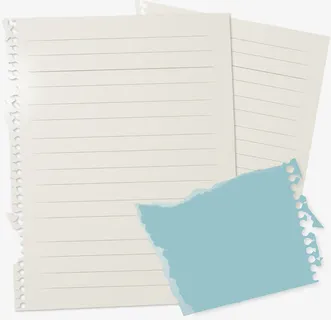 矢量手绘记事本纸张免抠