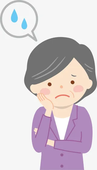 卡通烦恼老太人物插画免抠