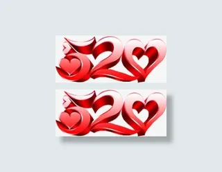 红色卡通520创意字体免抠