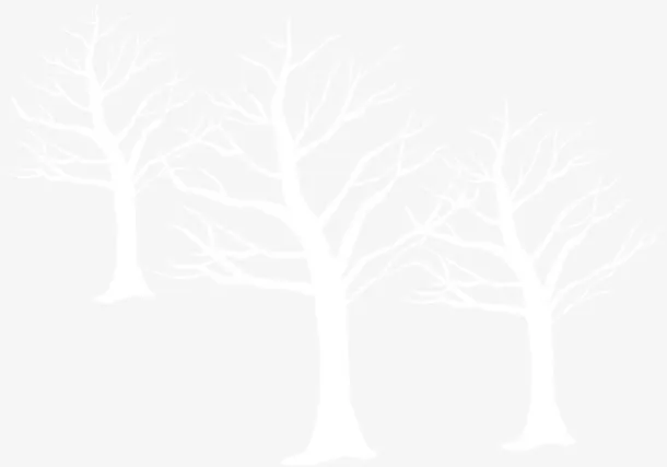 冬季白色树林装饰免抠