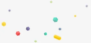 红色蓝色 黄色 粉红 几何立体图案png免抠