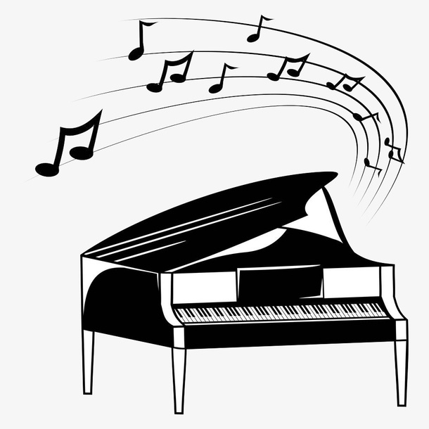 钢琴发出悦耳的声音免抠