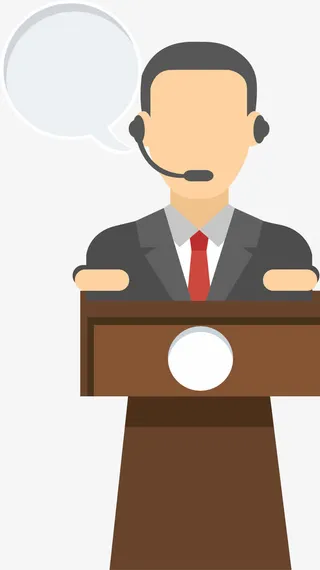 卡通手绘讲课的老师免抠