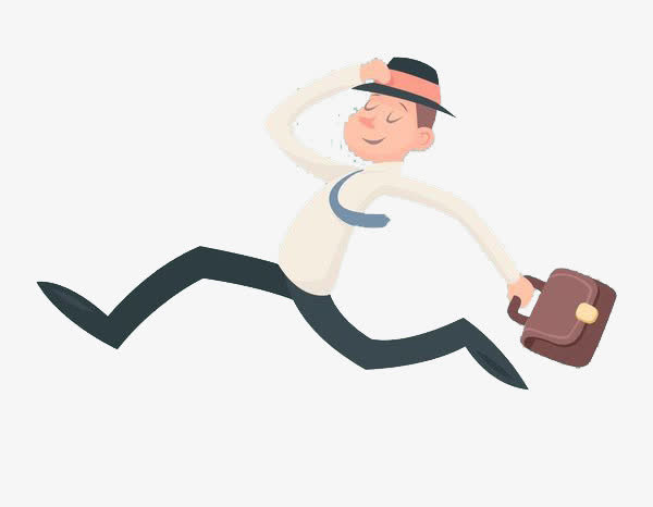 奔跑在上班路上的商务男免抠