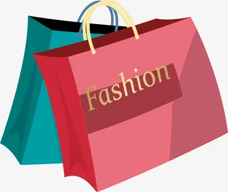 手绘多彩手提袋袋子免抠