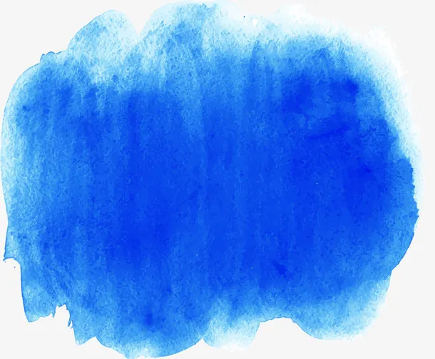 手绘蓝色晕染免抠