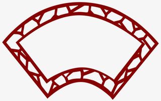 红色扇形边框免抠