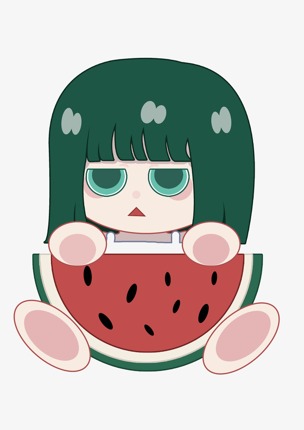 吃大西瓜的女孩免抠