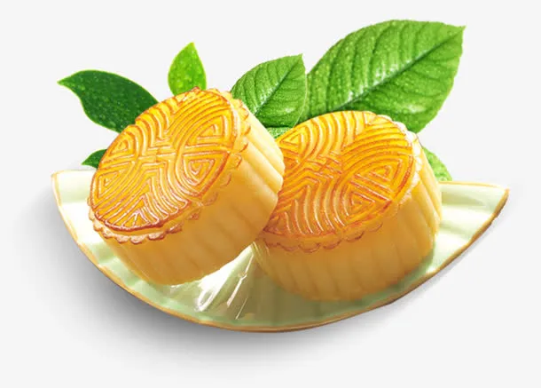 一盘月饼实物免抠