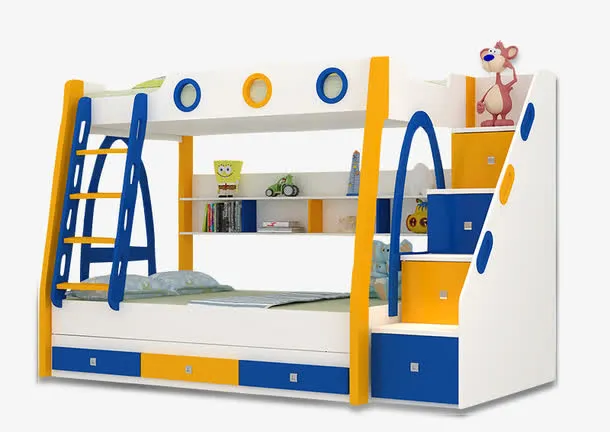 明快颜色双层床免抠