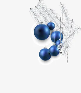 圣诞节蓝色圣诞球免抠