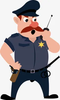 手拿对讲机警察免抠 手拿对讲机警察免抠