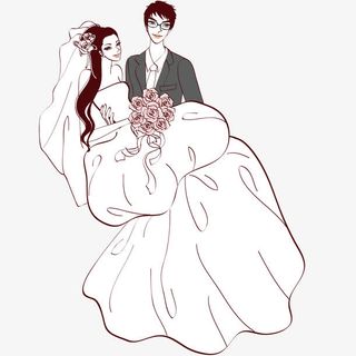 新郎抱起新娘免抠