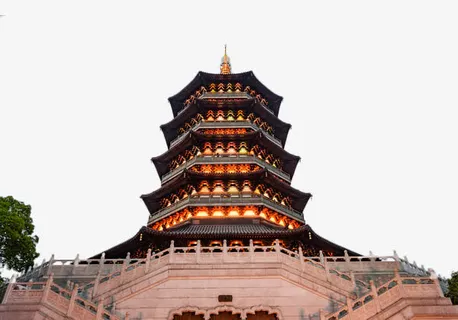 雷峰塔夜景免抠