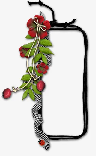 绳索绿叶边框免抠