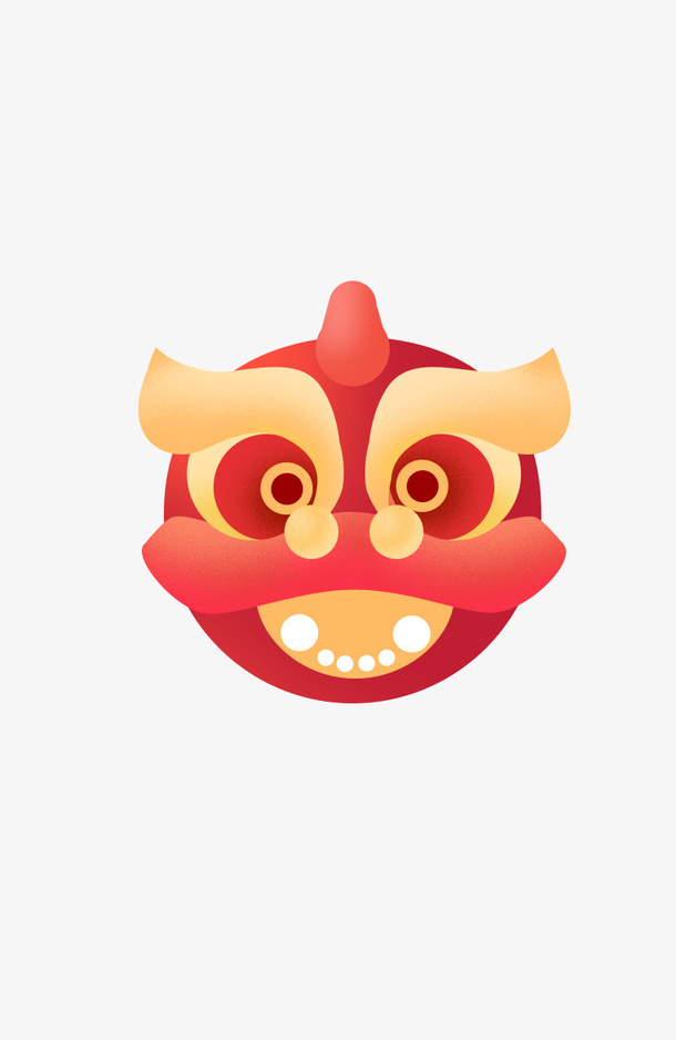 国潮元素 中国风 春节 传统 狮子头免抠