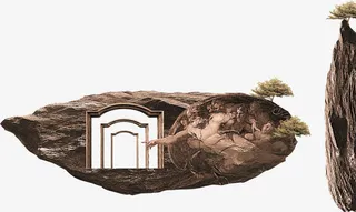 中国风木头建筑装饰免抠