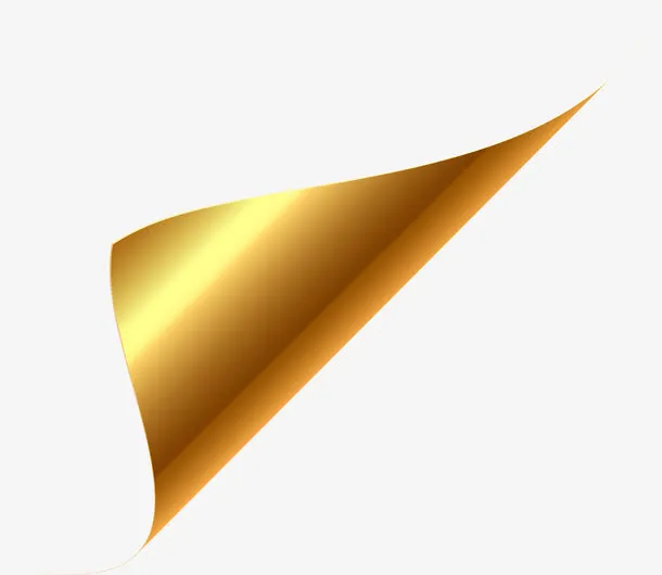 金色翻卷的页脚免抠