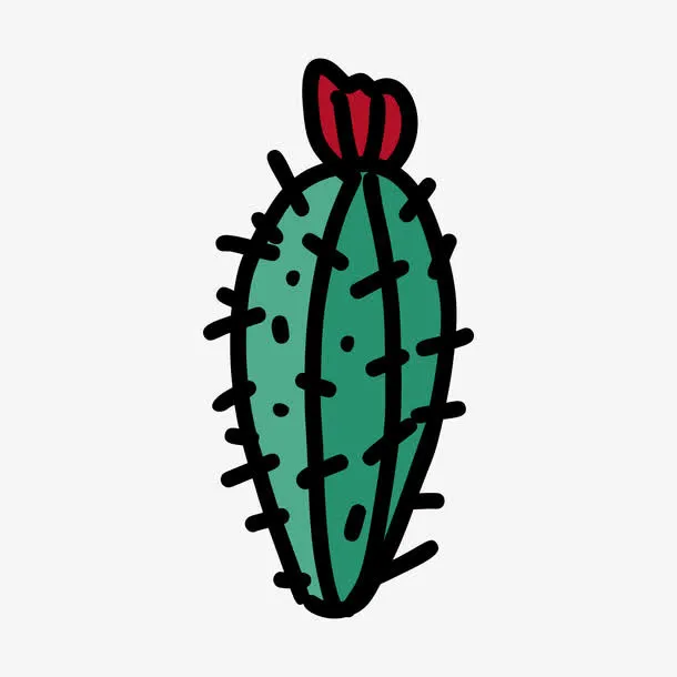 小清新插画广告设计卡通盆栽免抠