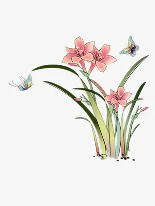 手绘水仙花免抠