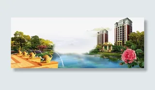 高端房地产海景别墅生态洋房免抠