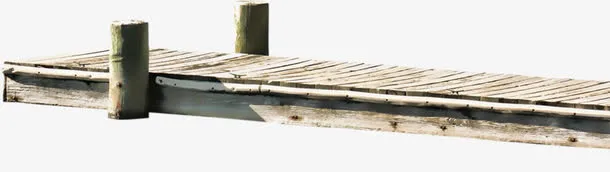 破旧木板桥免抠