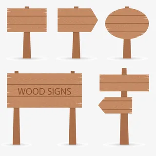 矢量木牌指示免抠