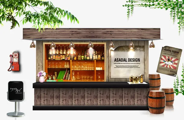 吧台啤酒桶免抠