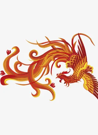 中国风 国潮 手绘凤凰免抠