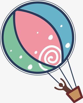 手绘 气球 彩色免抠