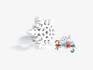 立体雪花帽子免抠