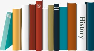 学习用品一排书本免抠