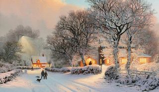 冬日郊外人物美景免抠