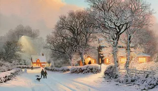 冬日郊外人物美景免抠