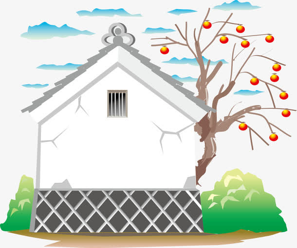 卡通乡村民居房屋免抠免抠