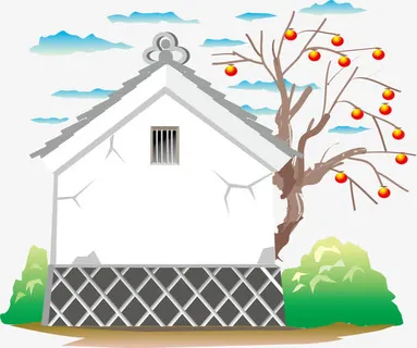 卡通乡村民居房屋免抠免抠