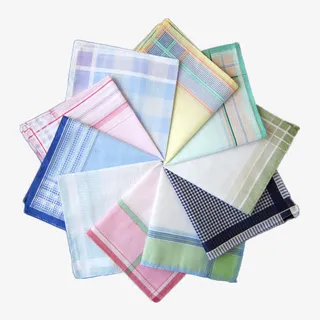 纯棉方格手绢免抠