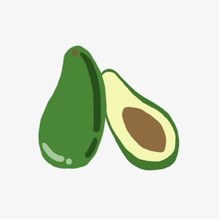 手绘卡通绿色牛油果水果免抠