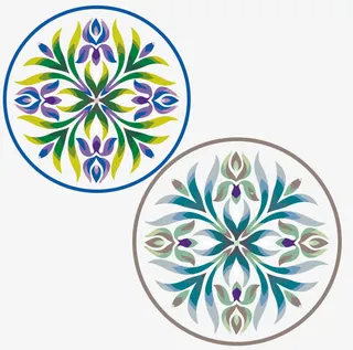 中国传统圆形刺绣底纹免抠